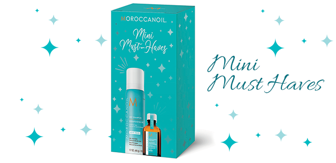 Tegoroczną Gwiazdkę Moroccanoil obchodzi pod hasłem „Błyszczące Święta”. Na kosmetyczce z logo Moroccanoil, która jest integralną częścią każdego zestawu, umieszczono morze małych gwiazd. Taki design od razu wprowadza w świąteczny nastrój. W zestawie znajdują się dwa produkty pełnowartościowe oraz dwa w pojemnościach podróżnych.