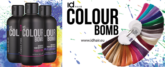 Już jakiś czas temu duńska firma IdHAIR wprowadziła na rynek bardzo wygładzające odżywki koloryzujące. Obecnie paleta kolorów Colour Bomb jest bardzo szeroka, a możliwość mieszania barw daje niesamowite efekty. Produkt nałożony na wilgotne włosy na 5-30 min. daje oszałamiające efekty nasycenia barw nawet do 30 dni. Pakowane po 100 ml wystarcza na kilka zabiegów.