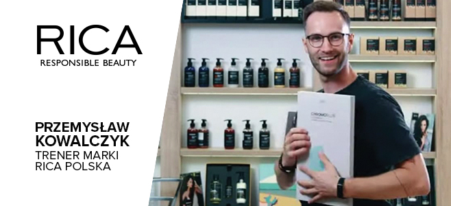 Przemysław Kowalczyk, trener marki RICA Polska, gwarantuje, że nie ma obecnie na rynku lepszego produktu, który w dość szybki, ale zarazem niezwykle skuteczny sposób, regeneruje zniszczone włosy.