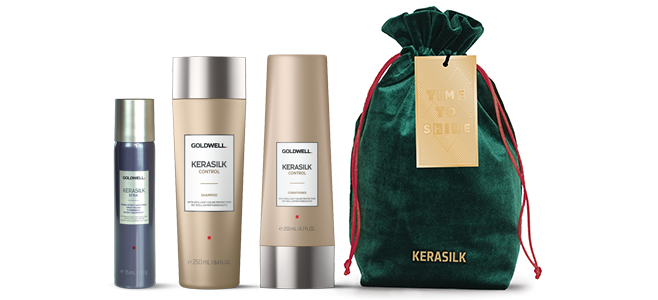 Zestawy świąteczne Kerasilk W skład zestawu wchodzą: • szampon Kerasilk 250 ml • odżywka Kerasilk 200 ml • lakier utrwalający lub pianka 75 ml z serii Kerasilk Style • ozdobne opakowanie prezentowe