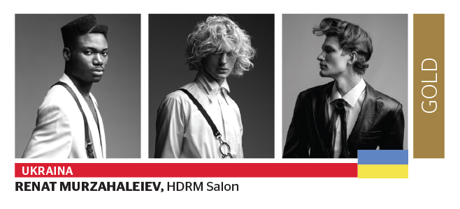 Kategoria Men’s Hairstylist Of The Year GOLD: RENAT MURZAHALEIEV, HDRM Salon, Ukraina SILVER: LYDIA WOLFE & JACK MEAD, Jack & the Wolfe, Wielka Brytania BRONZE: RUSTAM MIRASOV, Samedy, Rosja