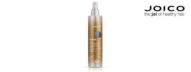 JOICO K-PAK Liquid Reconstructor to spray do włosów delikatnych lub po zabiegach  chemicznych, które potrzebują dodatkowej dawki nawilżenia. Niesamowita moc i połysk. Zapewnia włosom optymalną ochronę, poprawia kondycję i odbudowuje. Uzupełnia ubytki aminokwasów i nie wypłukuje koloru.