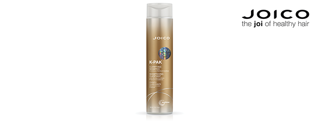 JOICO K-PAK Clarifying Shampoo – szampon głęboko oczyszczający, który usuwa z włosów pozostałości produktów do stylizacji i zabiegów chemicznych. Polecany dla klientów oczekujących szamponu przygotowanego na podstawie wyników najnowszych badań pomagających w odbudowie zniszczonych włosów.