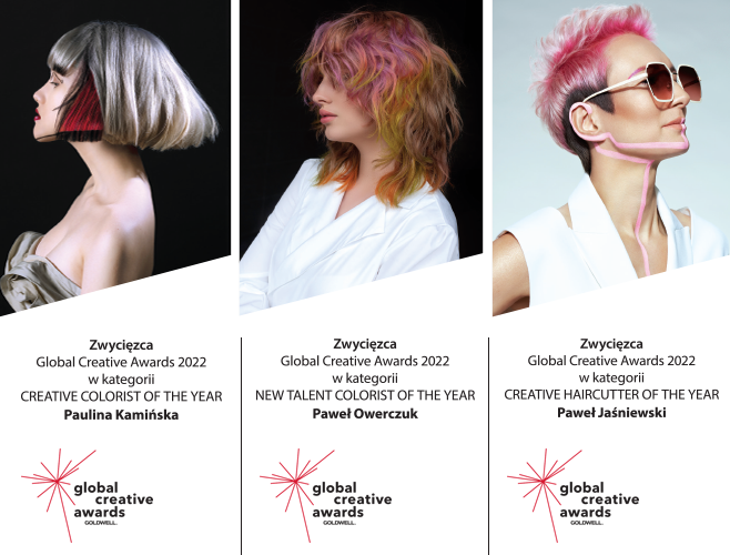 Polskim zwycięzcą Global Creative Awards 2022 w kategorii CREATIVE COLORIST OF THE YEAR została Paulina Kamińska. Srebro powędrowało do Sylwestra Gajdzika, a brąz do Adama Sierockiego. Polskim zwycięzcą Global Creative Awards 2022 w kategorii CREATIVE HAIRCUTTER OF THE YEAR został Paweł Jaśniewski. Srebro powędrowało do Dominika Soliwody, a brąz do Iwony Klimczak.  Polskim zwycięzcą Global Creative Awards 2022 w kategorii NEW TALENT COLORIST OF THE YEAR został Paweł Owerczuk. Srebro powędrowało do Mileny Kozik. 