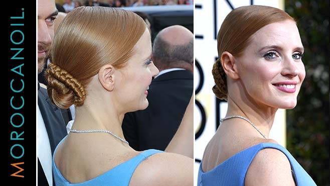 Moroccanoil uczesał Jessicę Chastain na 74. rozdanie Złotych Globów