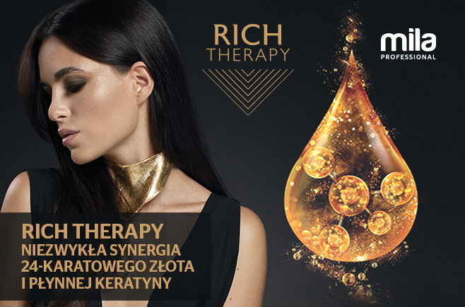 RICH THERAPY. Niezwykła synergia 24-karatowego złota i płynnej keratyny.